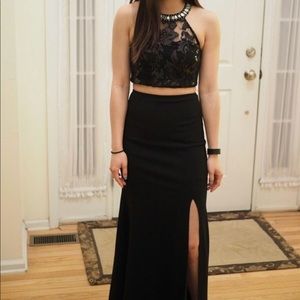 Black Two Piece Prom Dress